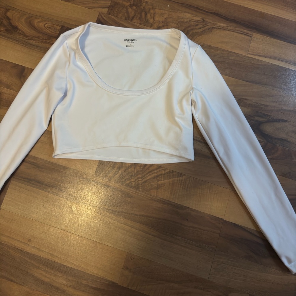 Wild fable white crop long shirt